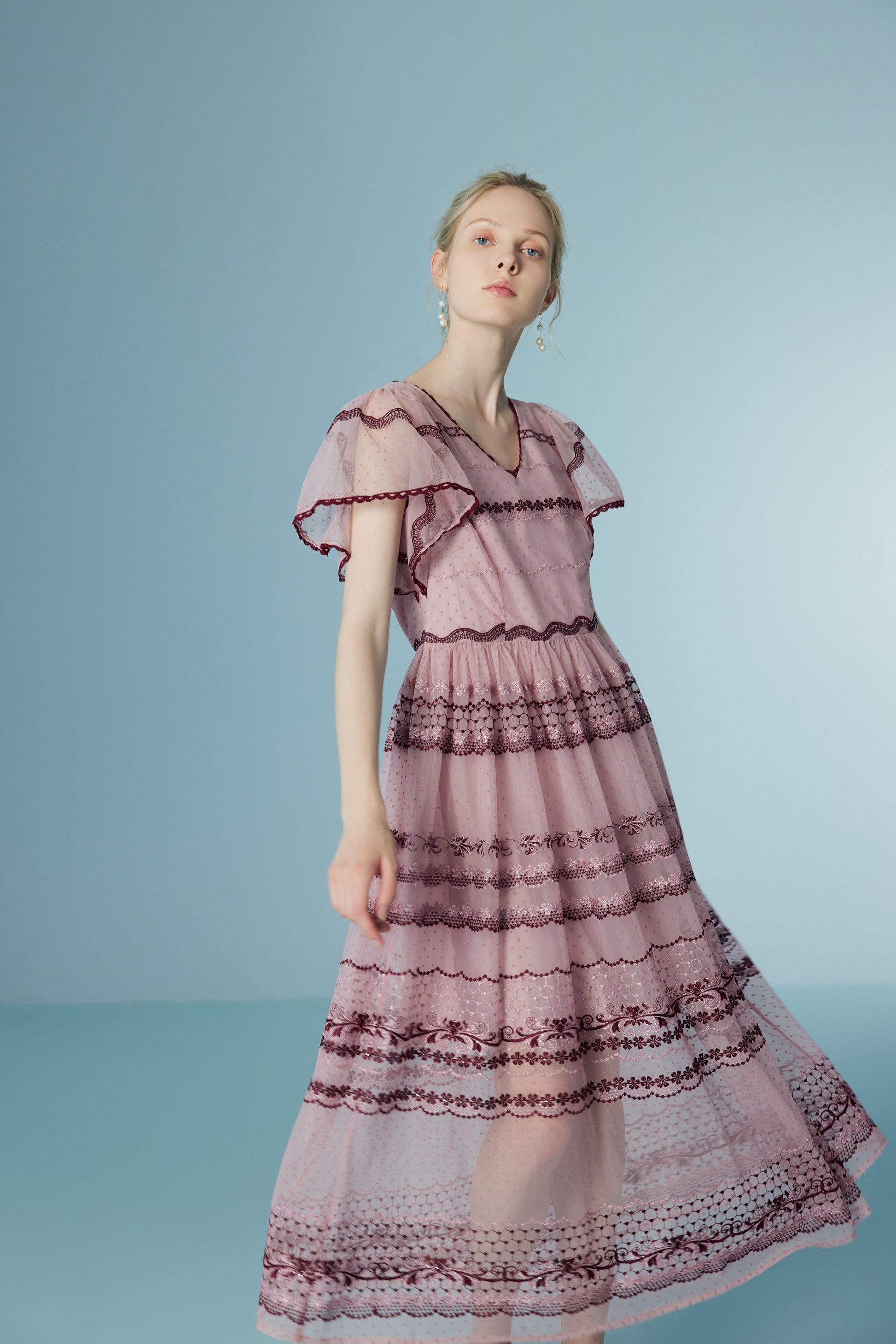 Mesh See-Through Lace Dress