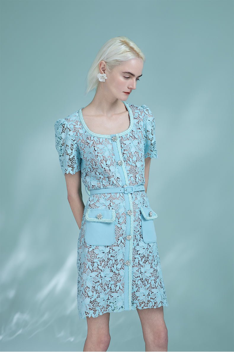 Spring New Short Sleeve Lace French Dresses