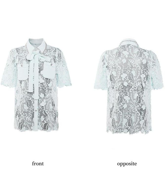 New French Hollow Lace Shirt