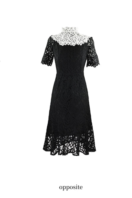 Lace Black French Halter Dress