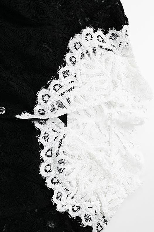 Lace Black French Halter Dress