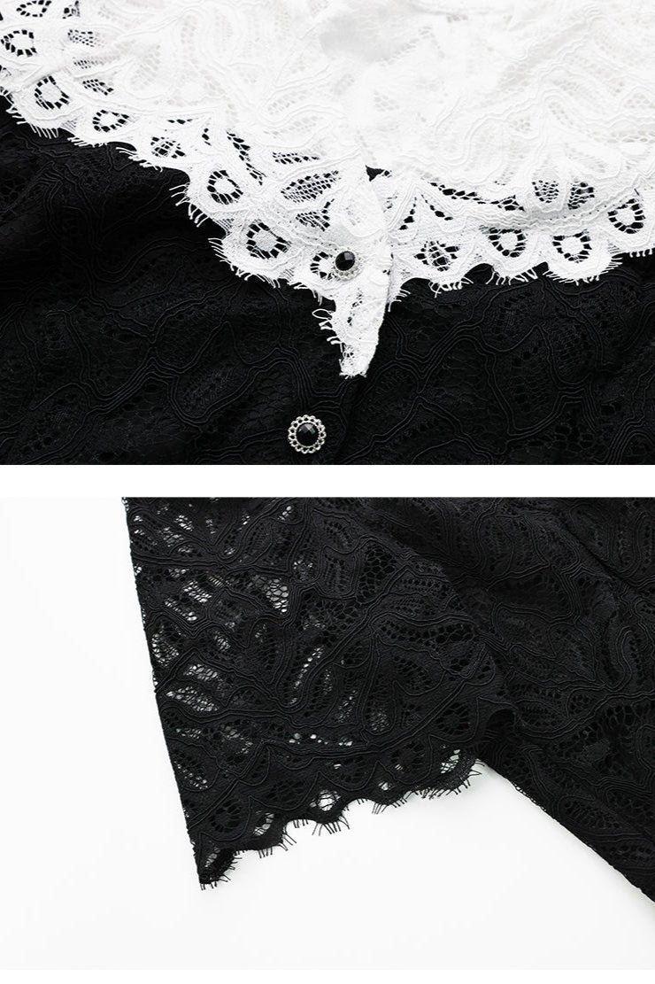 Lace Black French Halter Dress