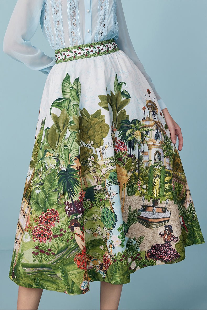 Resort style floral skirt