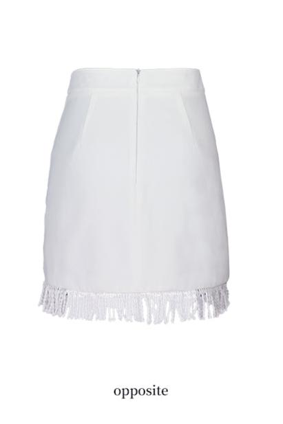 New fringed high waist embroidered skirt