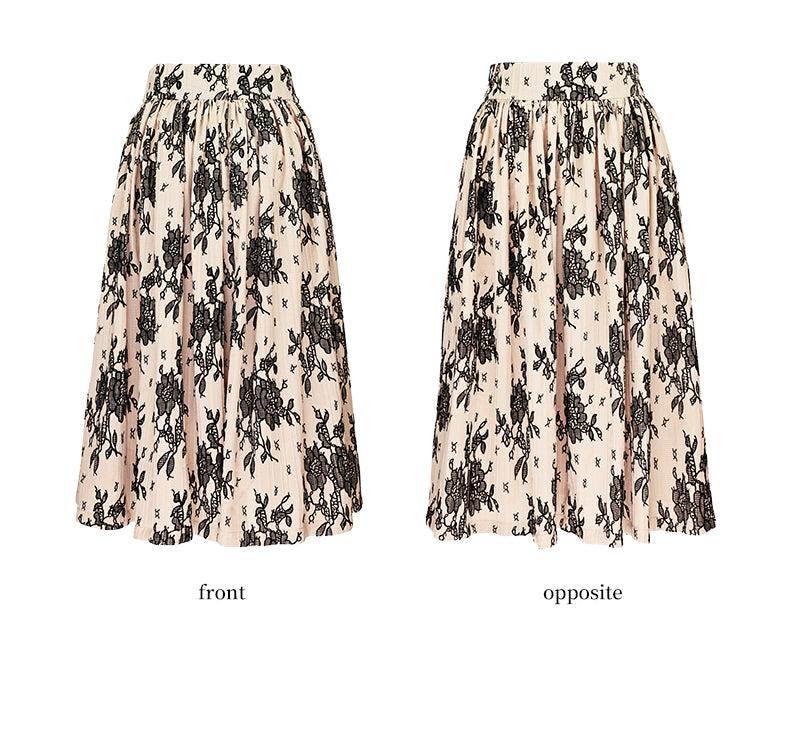 Elegant high-waisted A-line skirt for spring