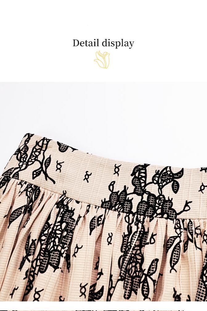 Elegant high-waisted A-line skirt for spring