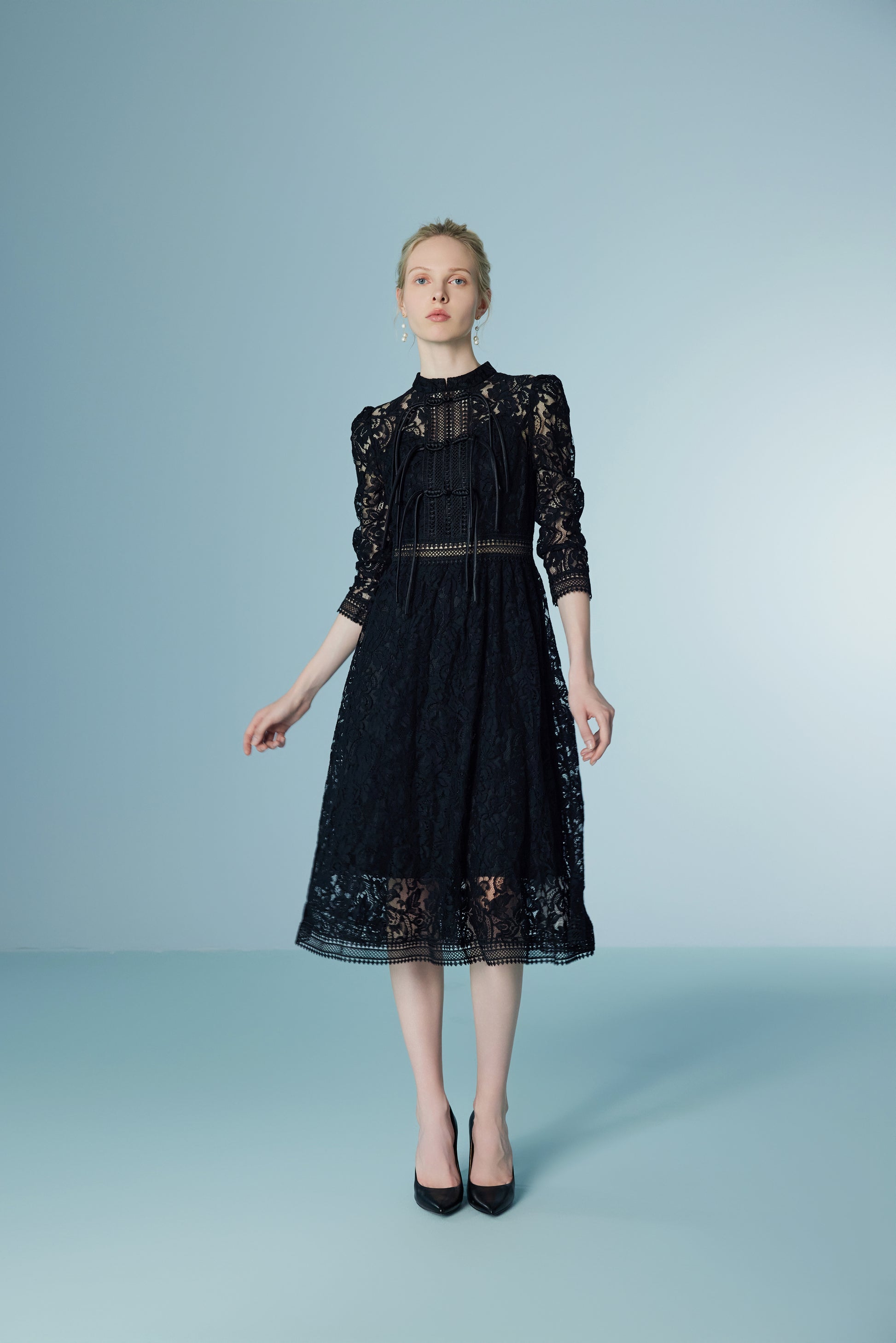Skeleton Embroidered Lace Dress
