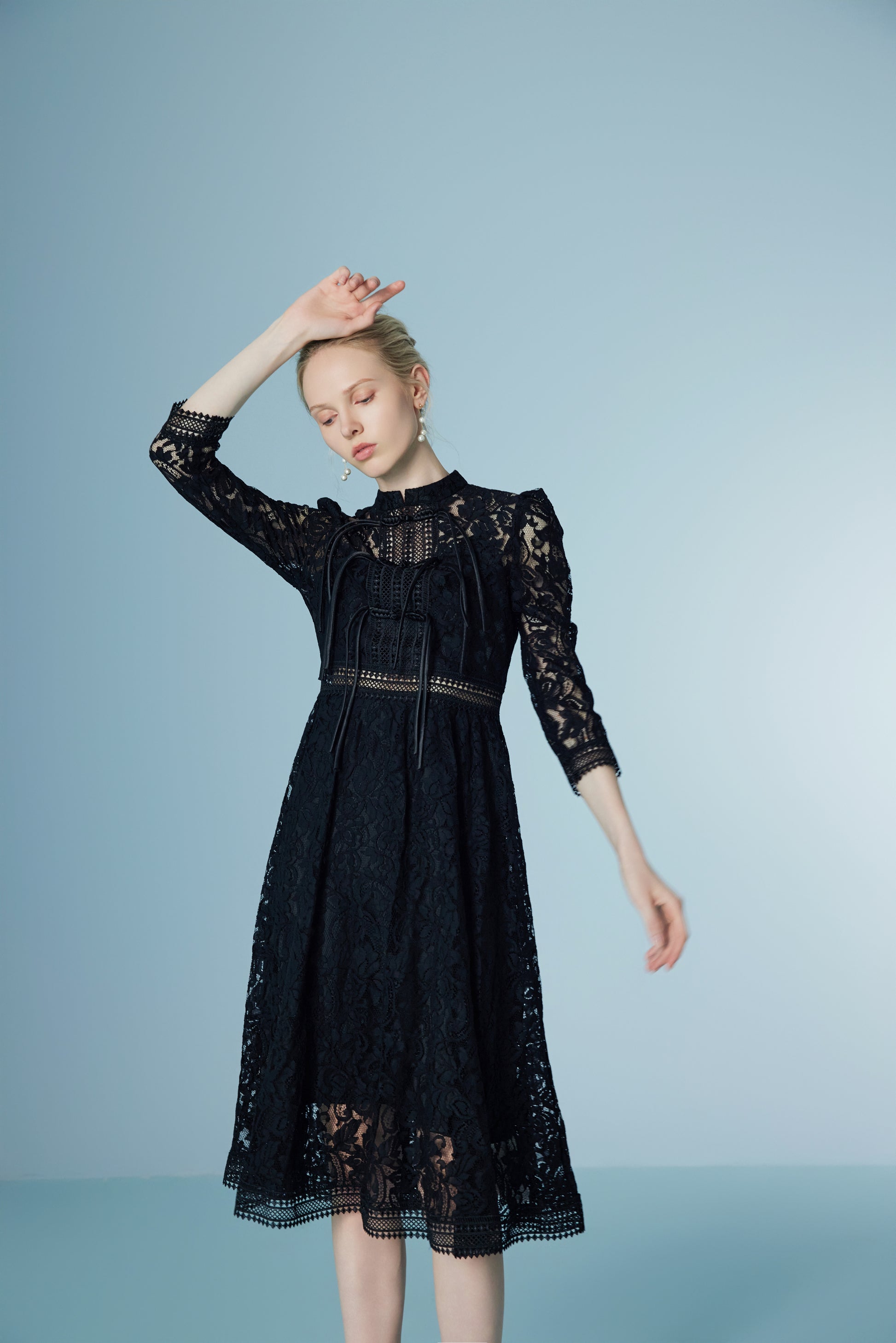 Skeleton Embroidered Lace Dress