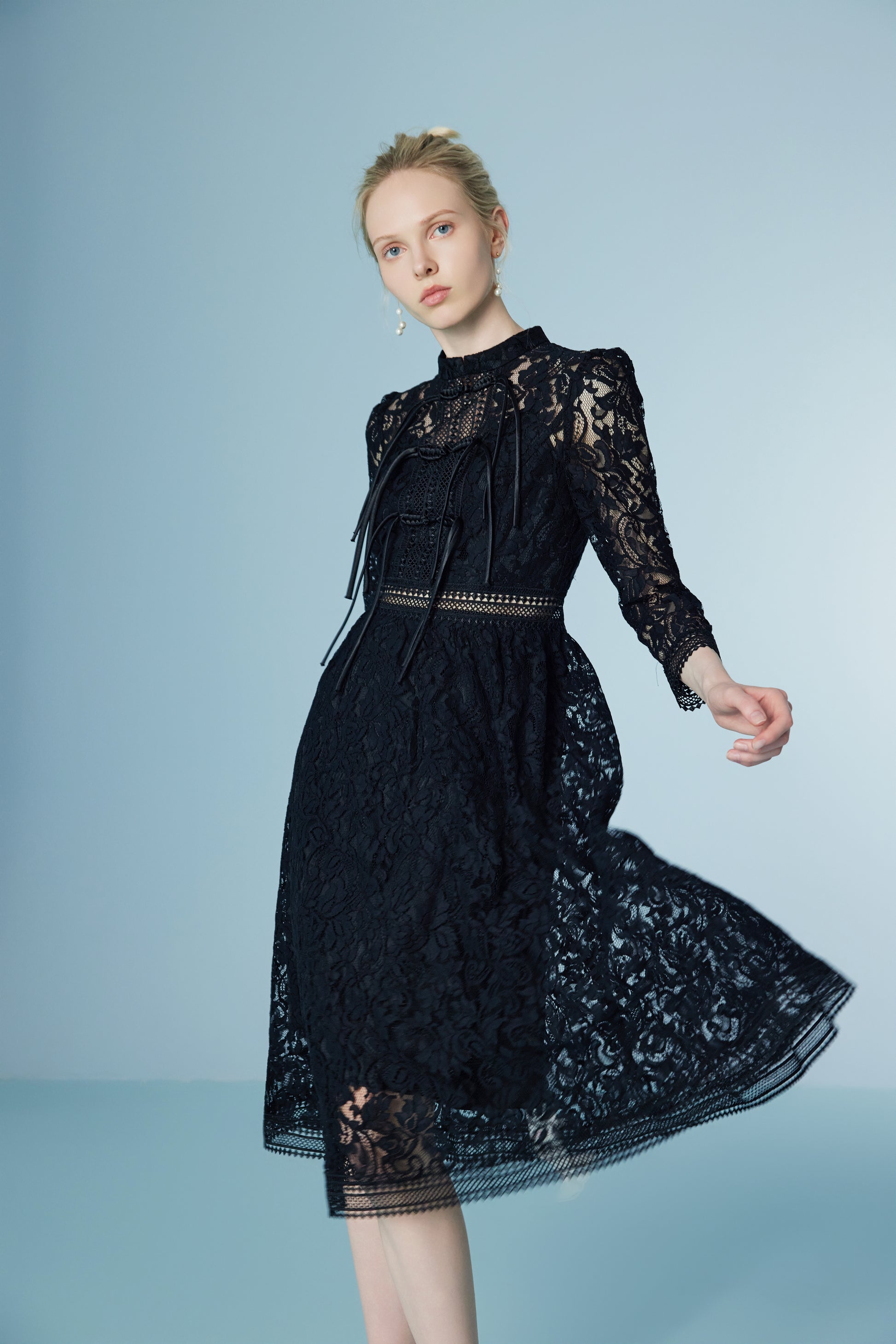 Skeleton Embroidered Lace Dress