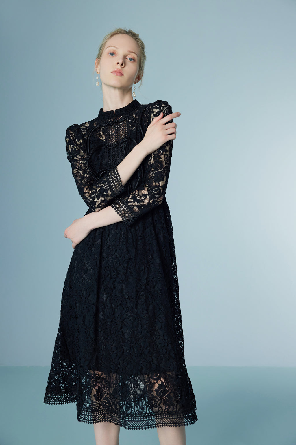 Skeleton Embroidered Lace Dress