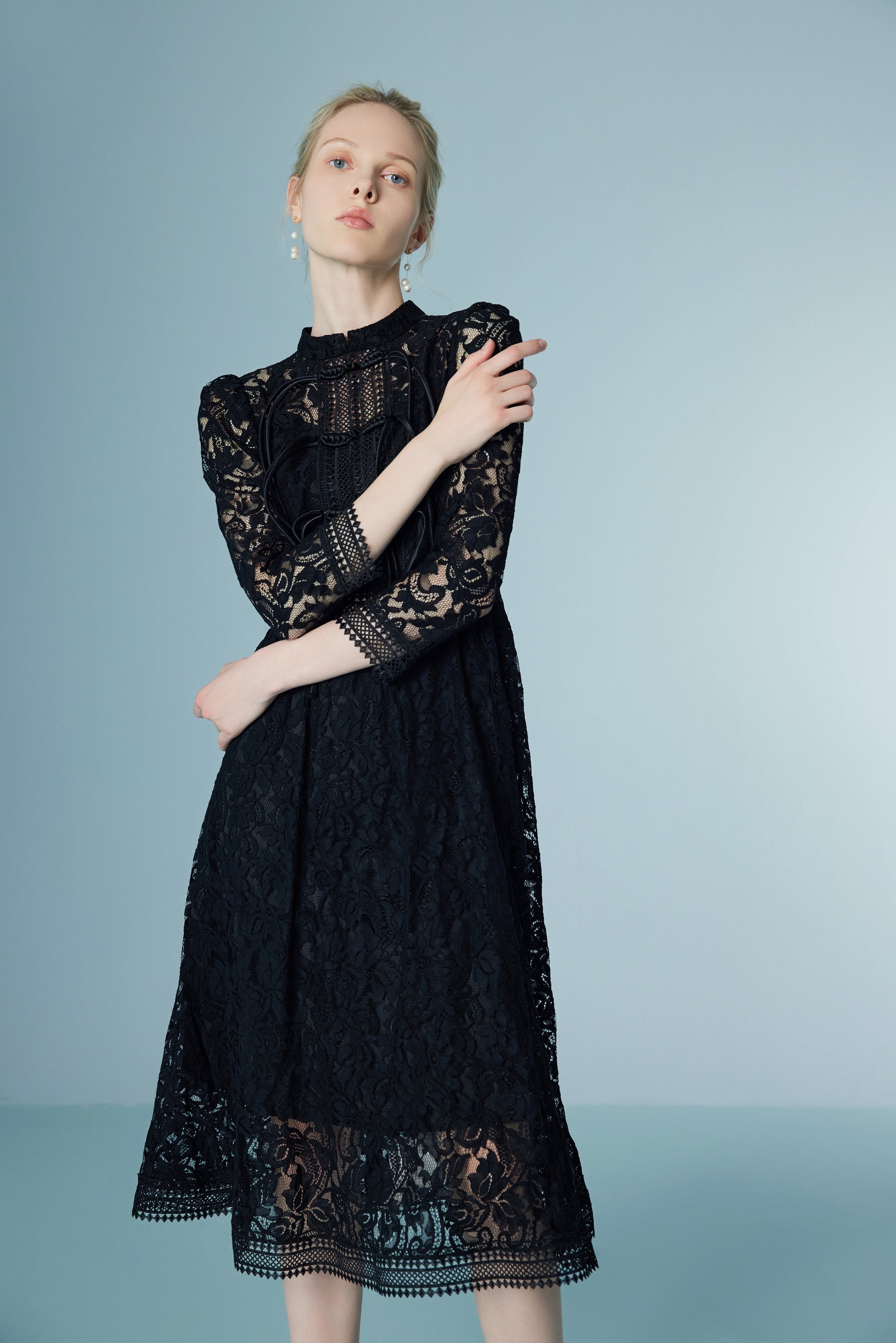 Skeleton Embroidered Lace Dress