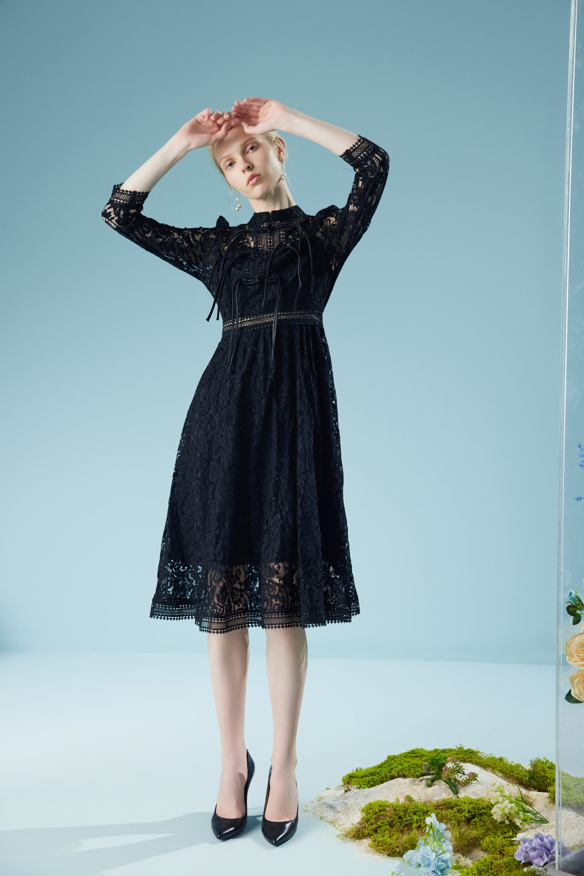 Skeleton Embroidered Lace Dress