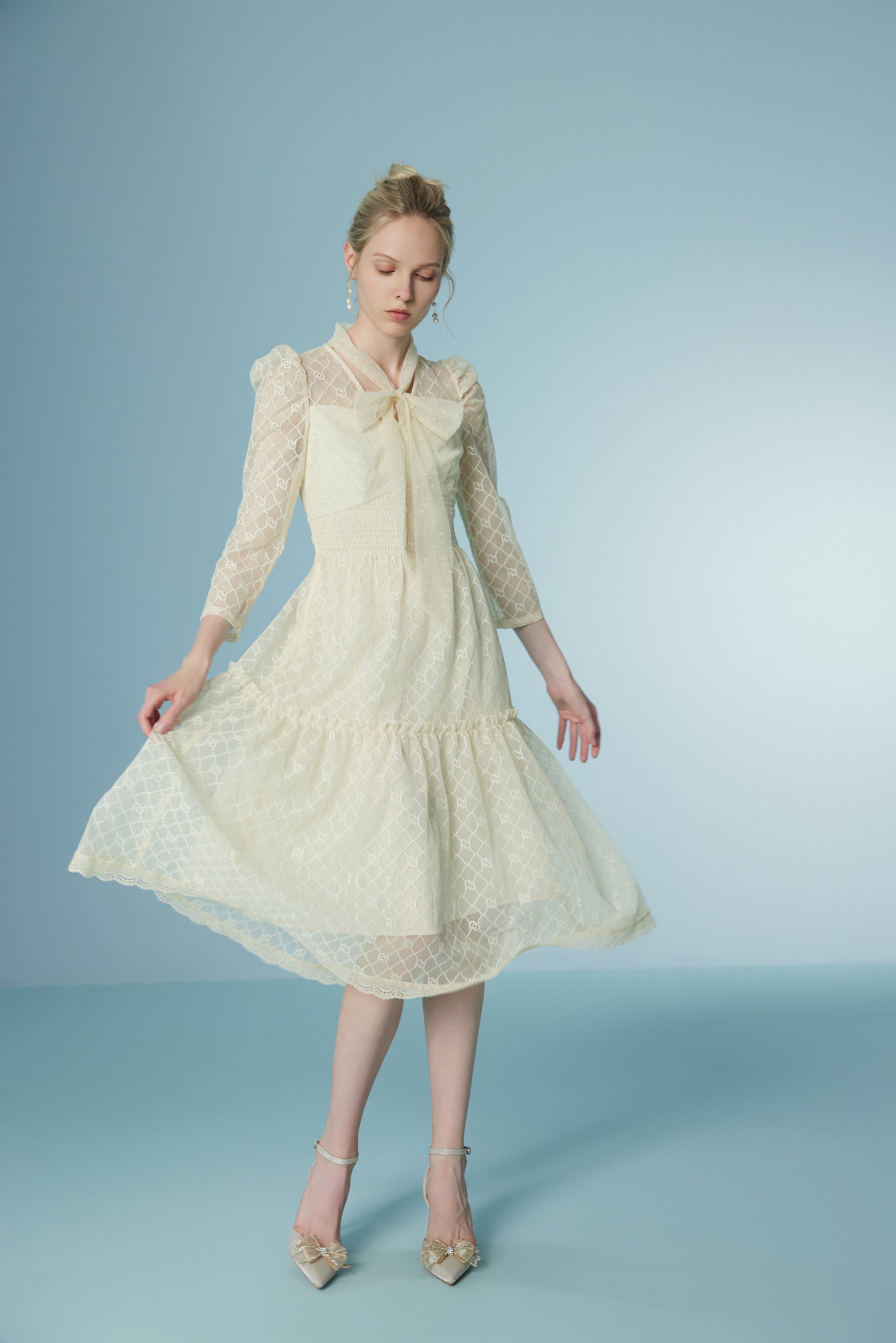 Mesh Lace see-through Patchwork Dress