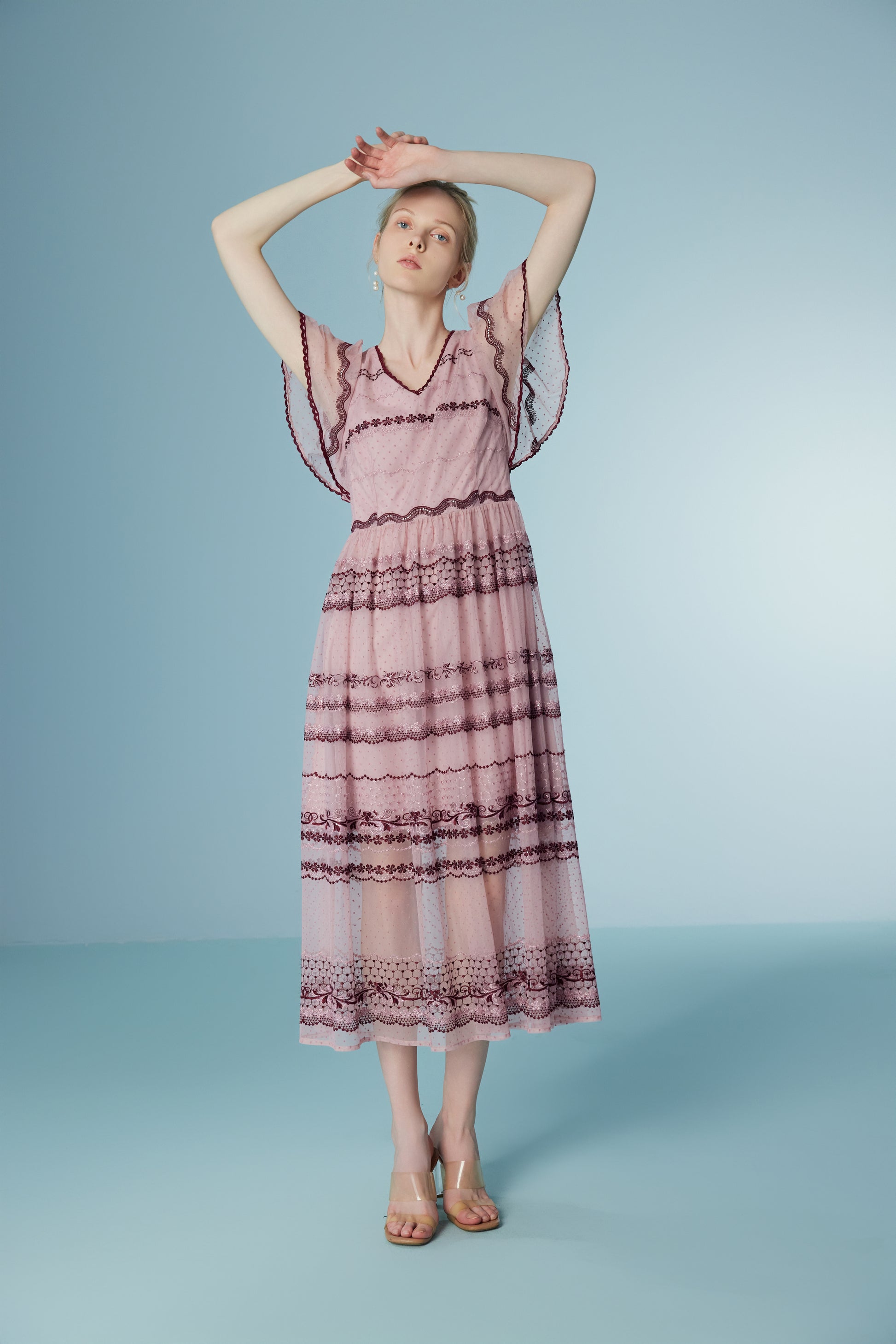 Mesh See-Through Lace Dress
