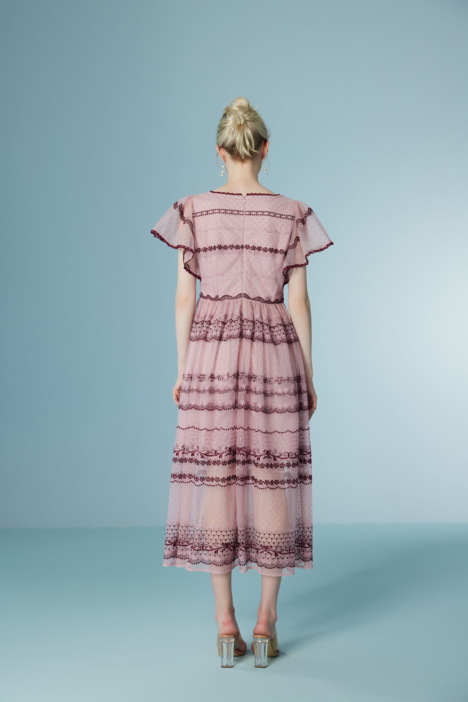 Mesh See-Through Lace Dress