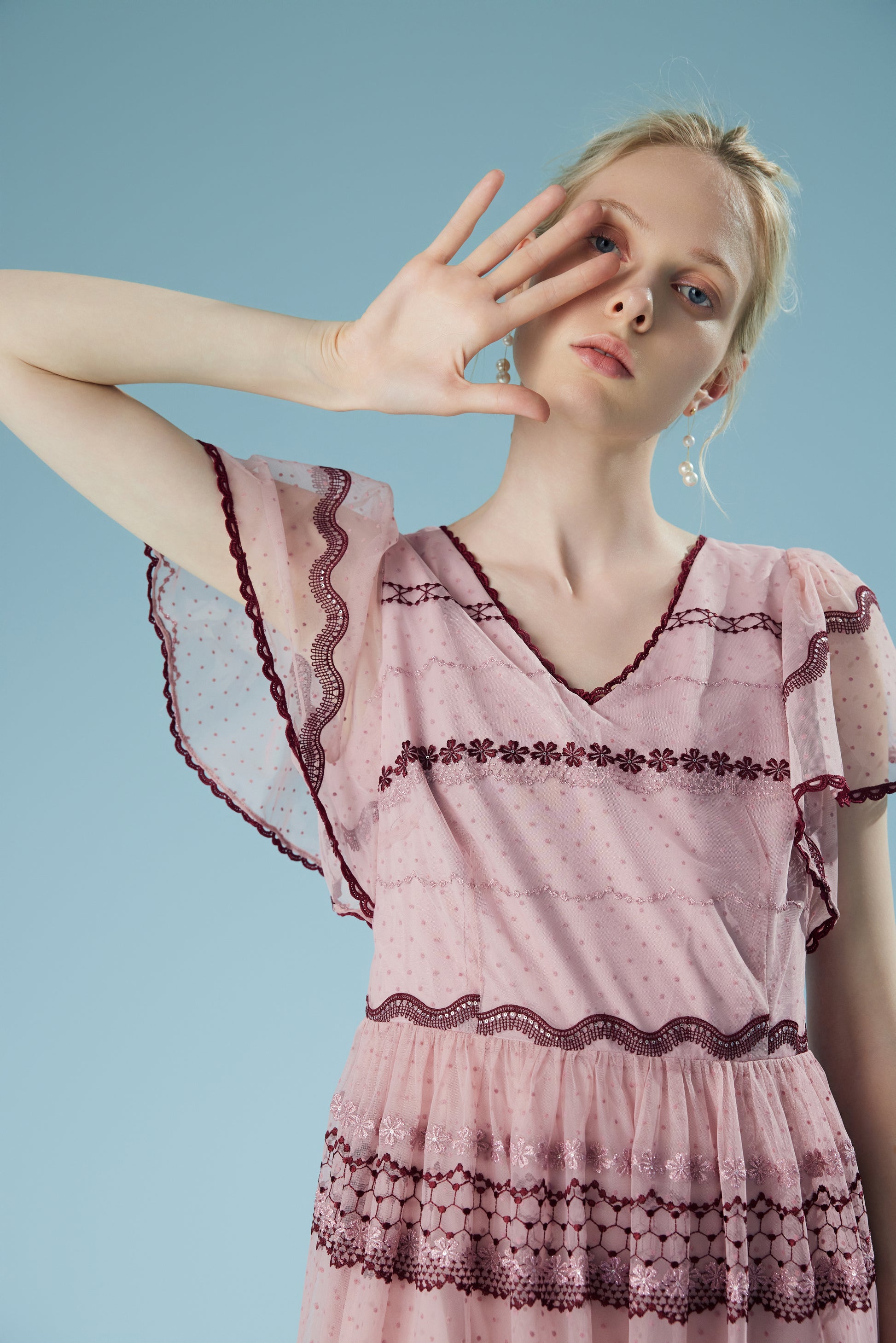 Mesh See-Through Lace Dress